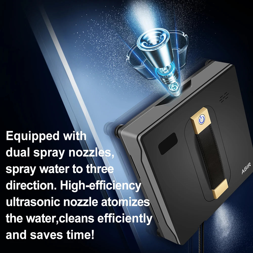 WD8 Robot Window Cleaner – Dual Ultrasonic Spray, 3000Pa Suction