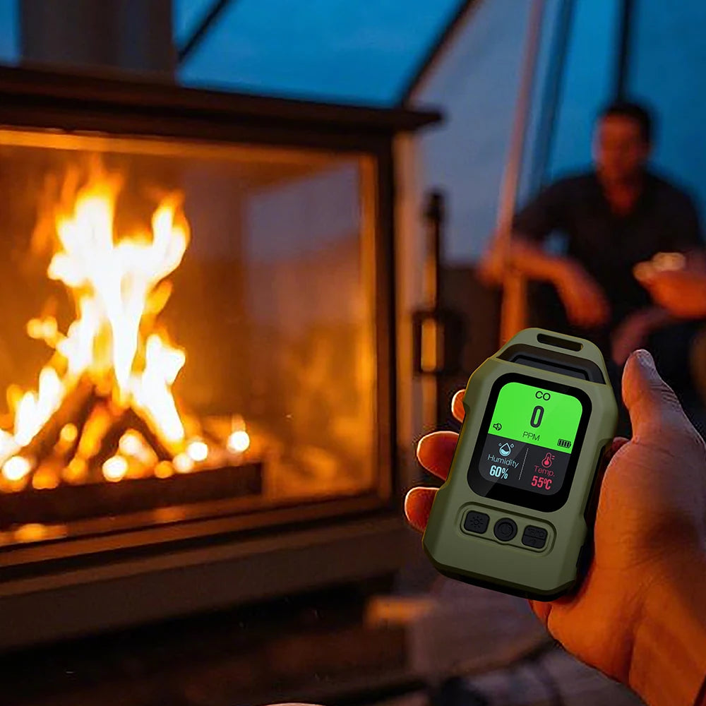 3-in-1 CO Gas Leak Detector | Carbon Monoxide, Temp & Humidity Monitor
