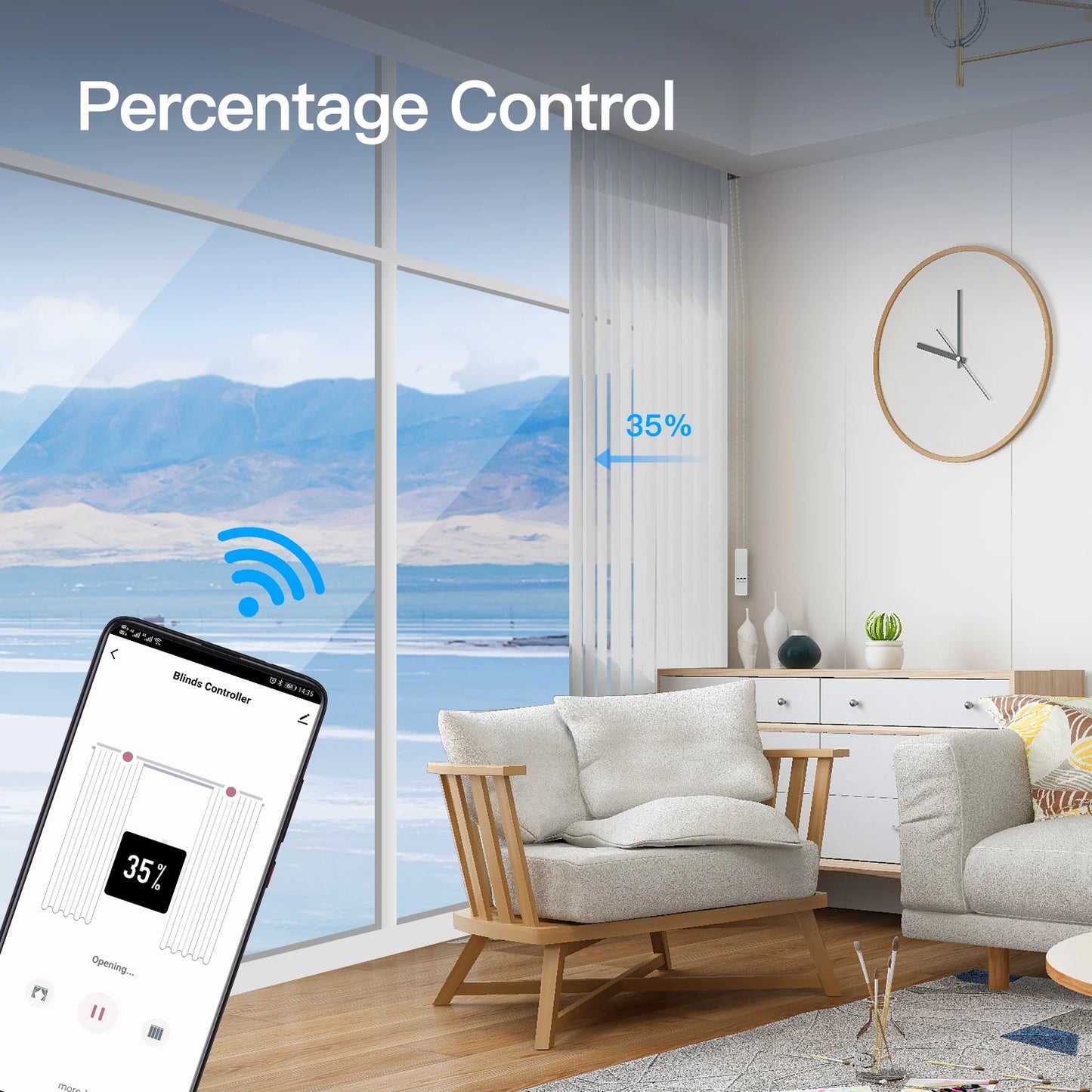 MOES WiFi Smart Motorized Chain Roller Blinds | Voice & App Control | Tuya Smart