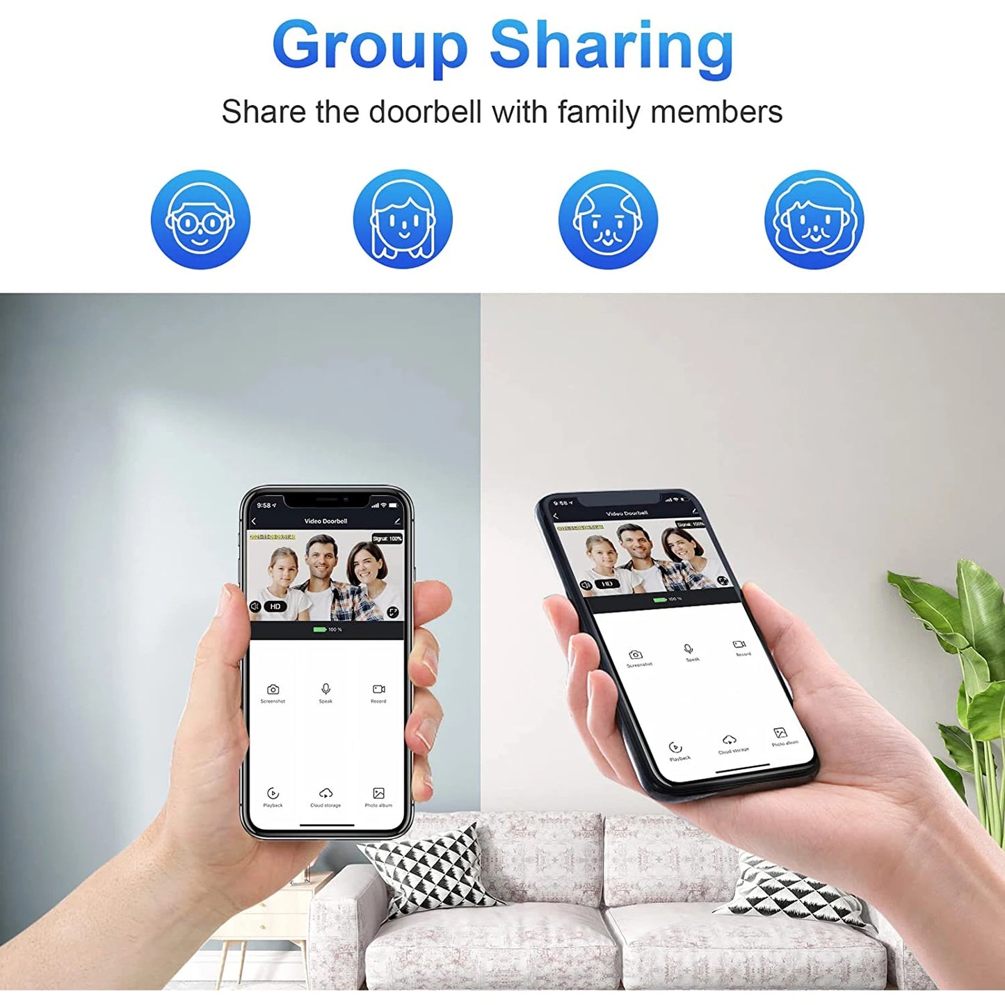 5G Tuya - WiFi 1080P Smart Video Doorbell with Night Vision & 64GB Option