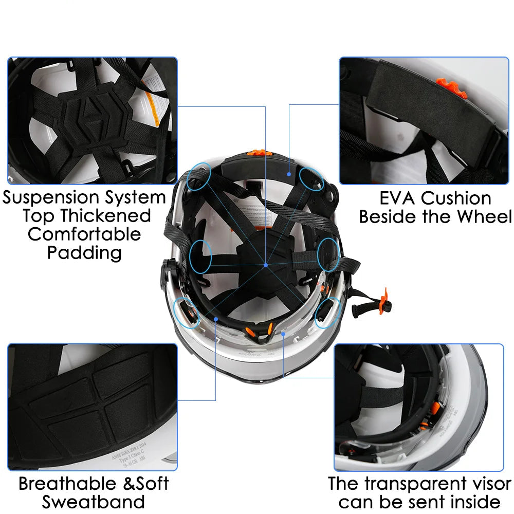 Bluetooth Safety Helmet with Goggles & Earmuff