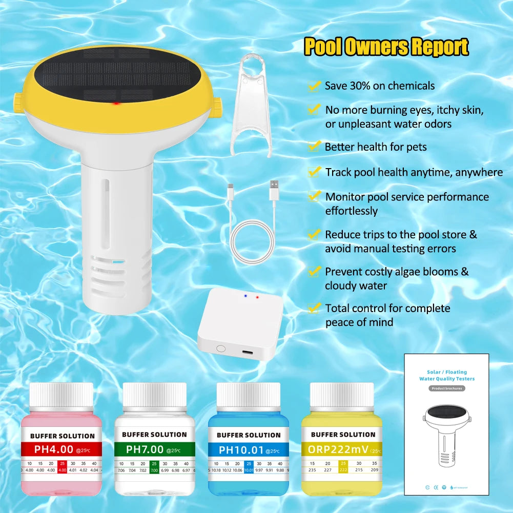 7-in-1 Smart Chlorine Meter | WiFi Water Quality Tester for Pools & Spas