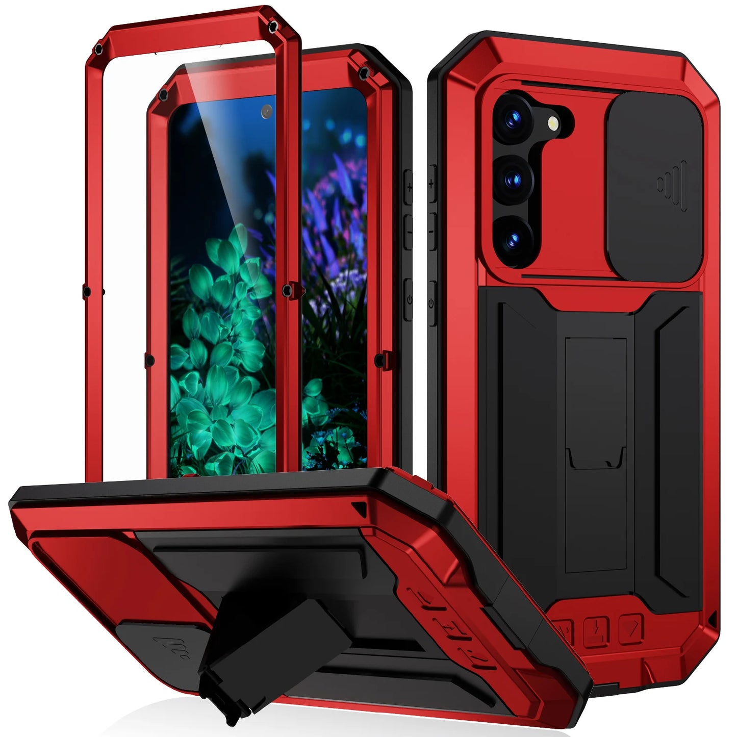 Heavy Duty Waterproof Magnetic Samsung Phone Case – Kickstand & Lanyard (IP54 Rated)