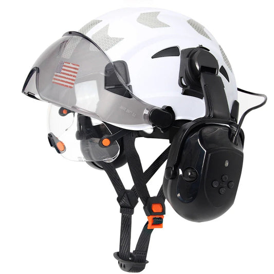 Bluetooth Safety Helmet with Goggles & Earmuff