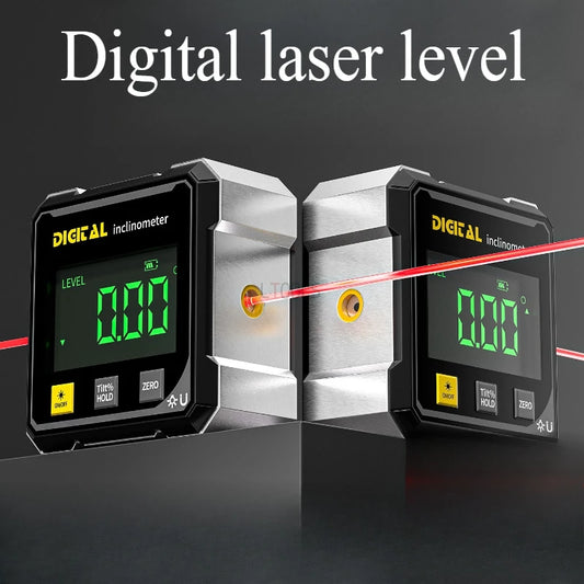 4-Sided Magnetic Laser Level & Digital Angle Gauge
