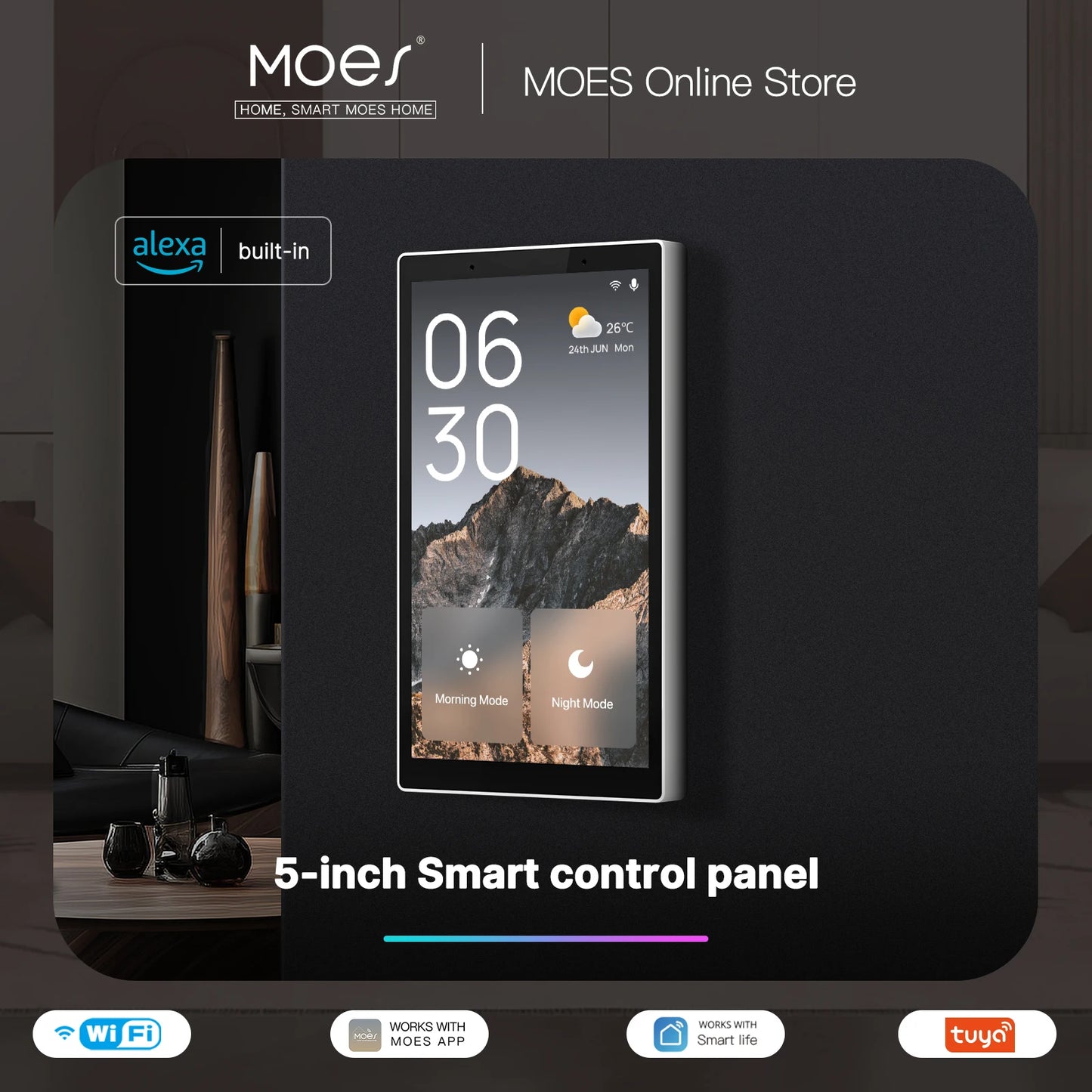 MOES Tuya WiFi Smart Touch Control Panel with Alexa & Zigbee